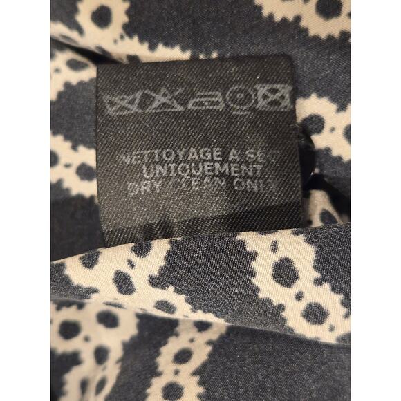 Isabel Marant Black Silk Printed Midi Silk Chain Link Print Wrap Dress Size 42 - Picture 9 of 10